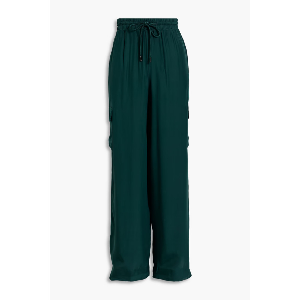 ATM Anthony Thomas Melillo - Women's Emerald Silk-Satin Cargo Pants / Size XS